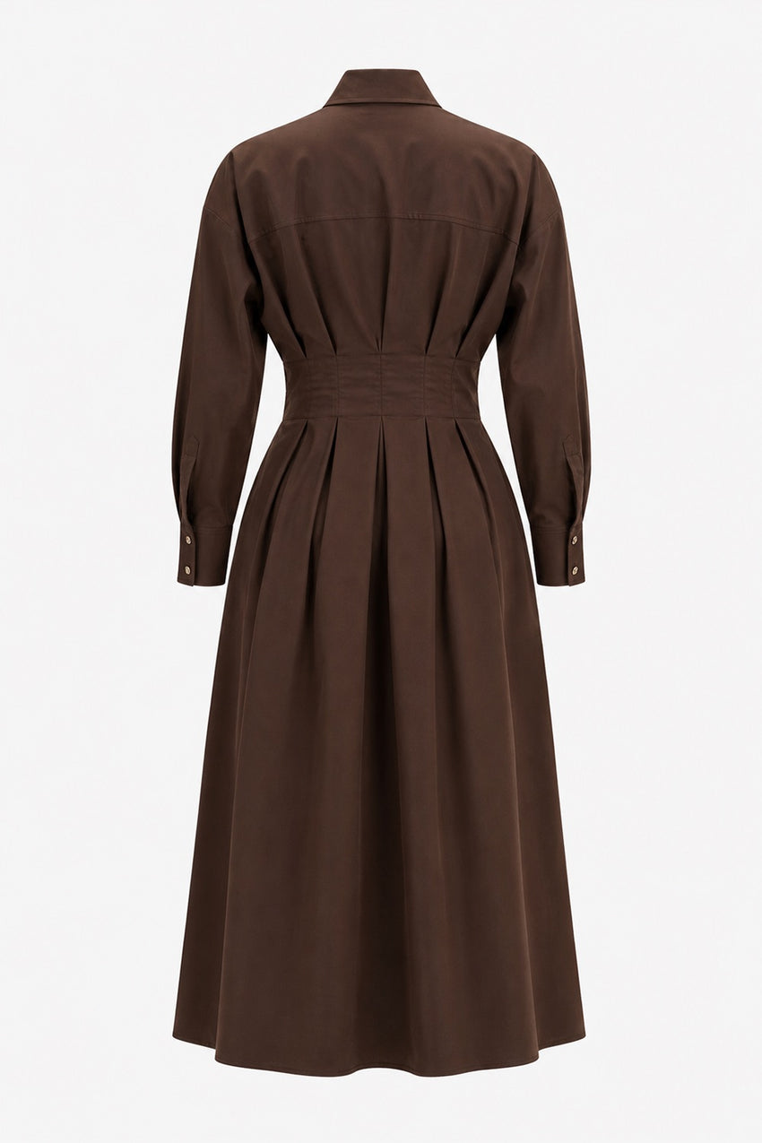 Coonie Midi Dress – BROWN