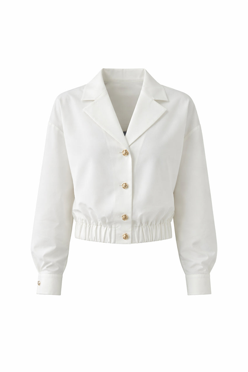 Romina Collar Jacket - WHITE