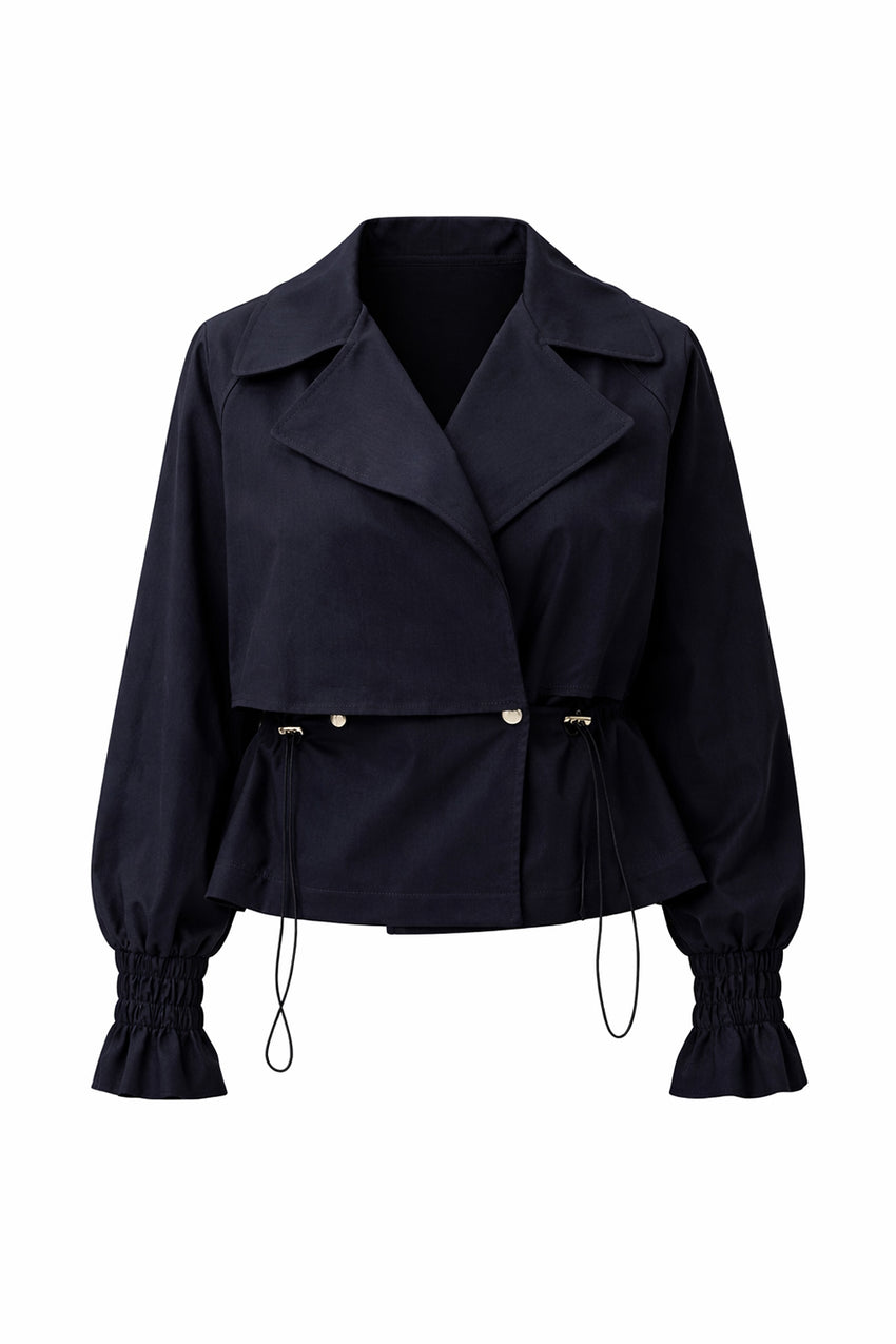 Shirt Collar Cotton Jacket – NAVY