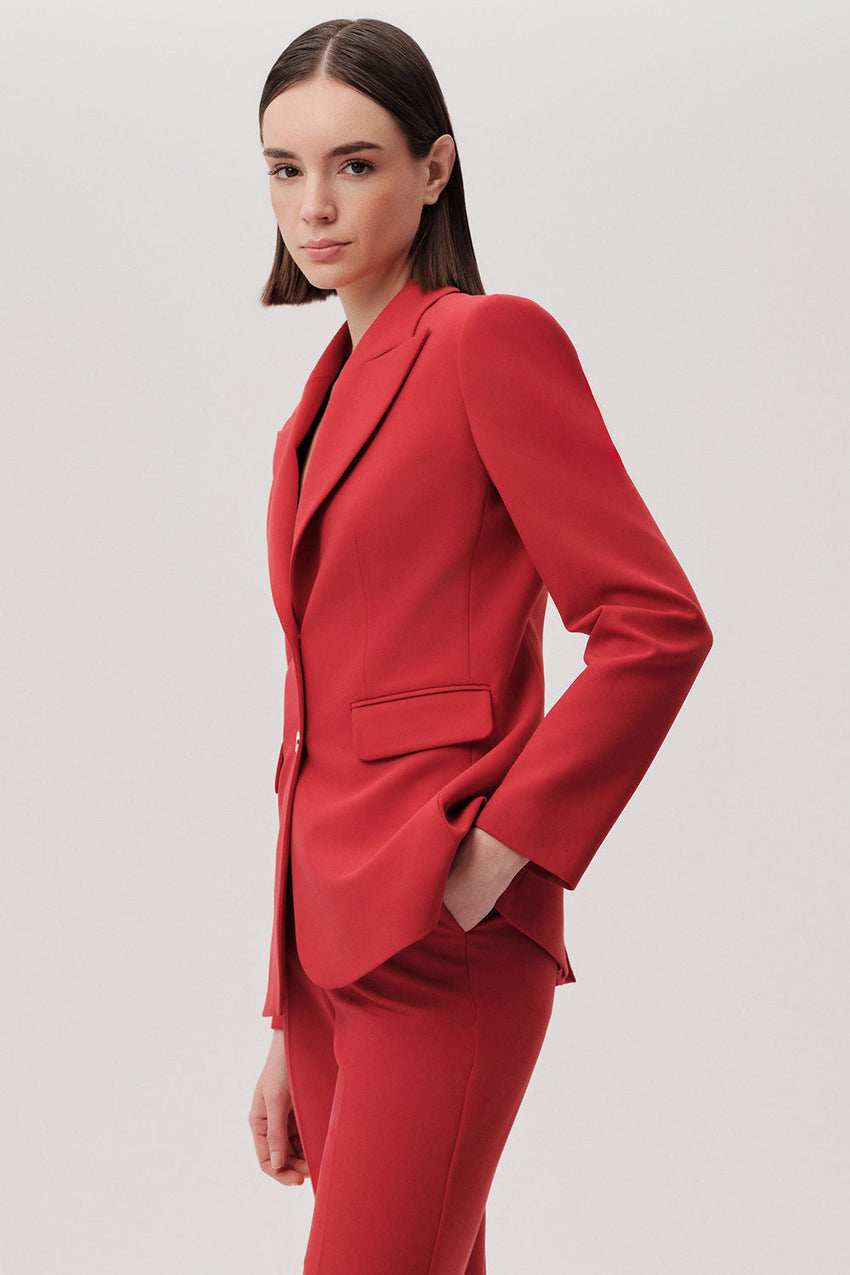 Sincere Tailored Jacket with Shirt Collar, Long Sleeves, and Pockets