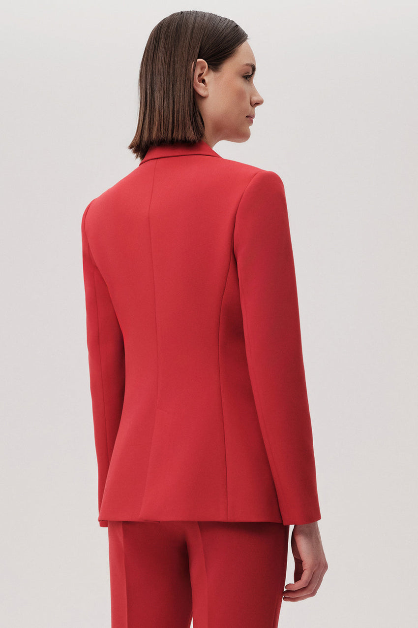 Sincere Tailored Jacket with Shirt Collar, Long Sleeves, and Pockets