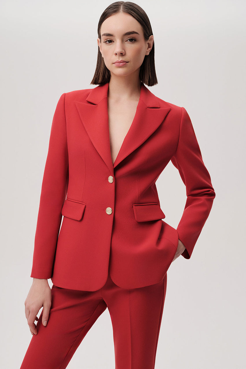 Sincere Tailored Jacket with Shirt Collar, Long Sleeves, and Pockets
