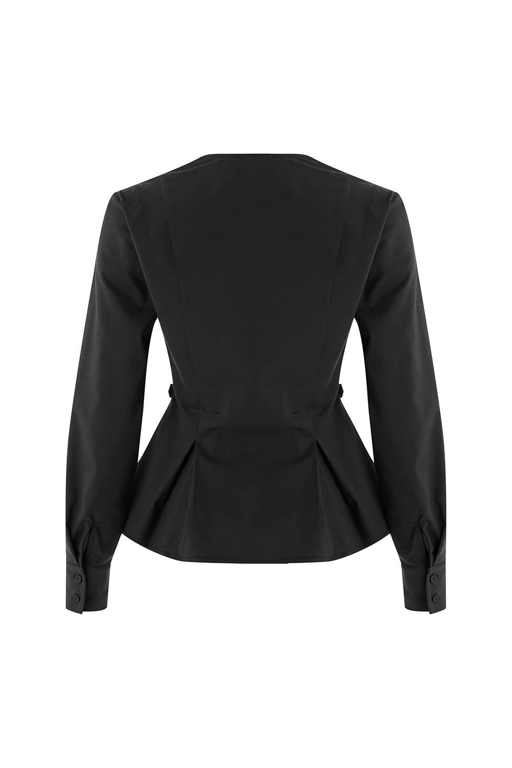 Ashylnn Wrap Collar Shirt – BLACK