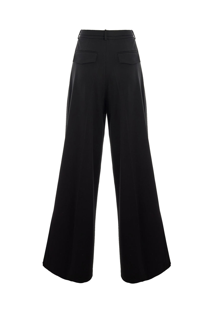 Nala Black Wide-Leg Pocketed Pants