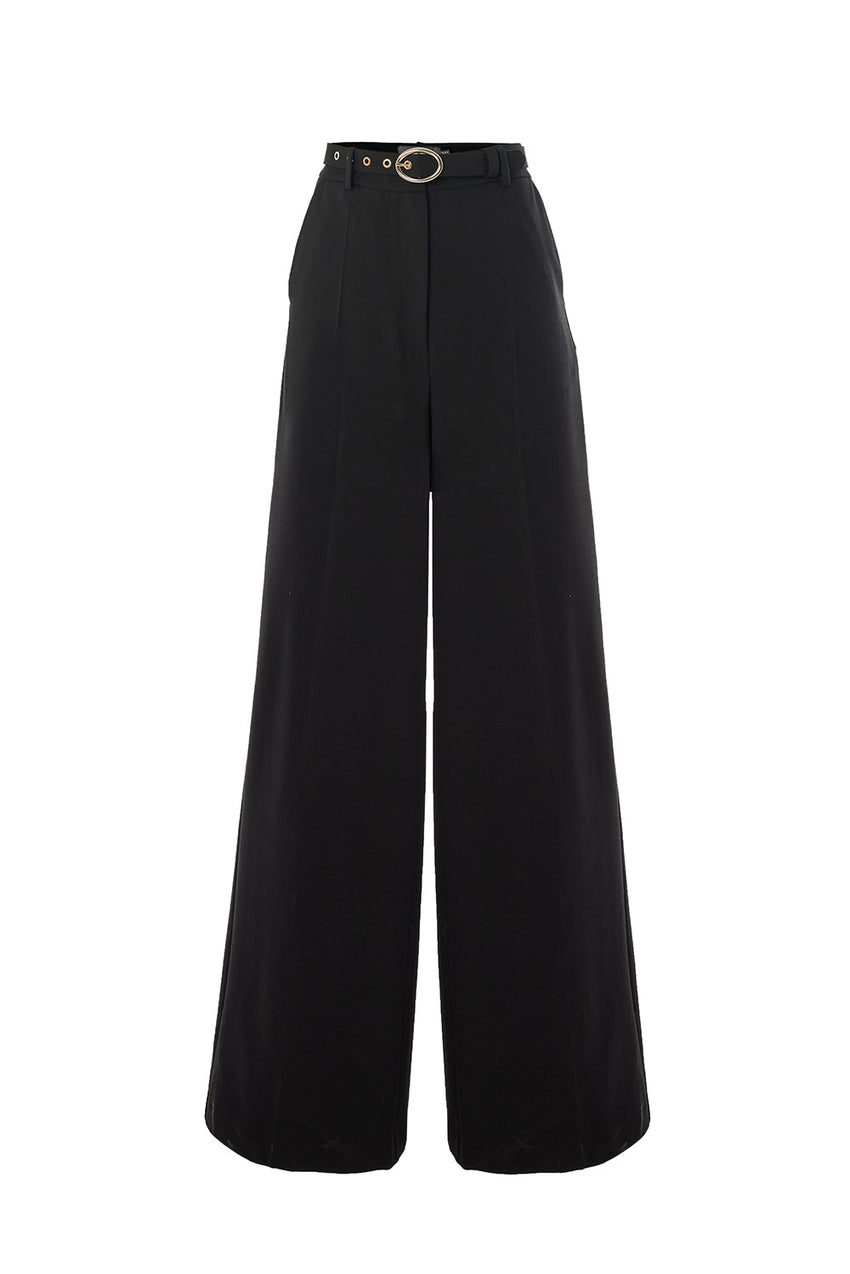 Nala Black Wide-Leg Pocketed Pants