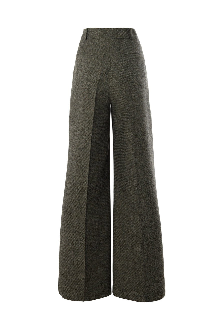 Natasha Grey Wide-Leg Pocketed Pants