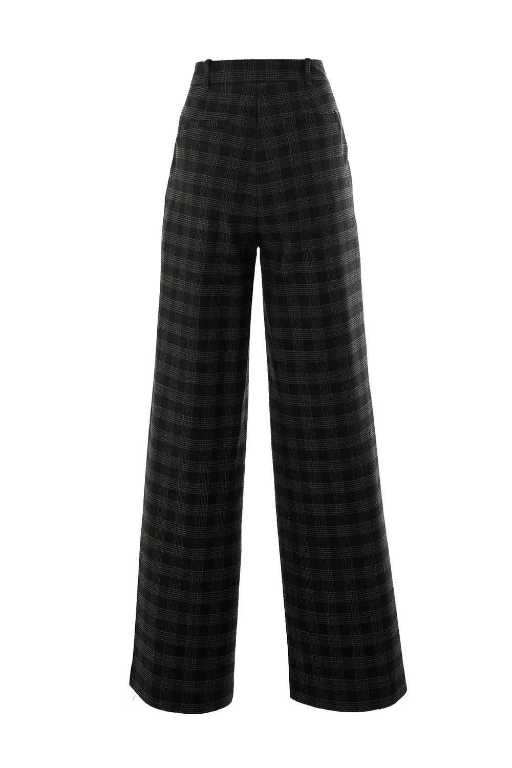 Emiliana Anthracite Check Pocketed Pants