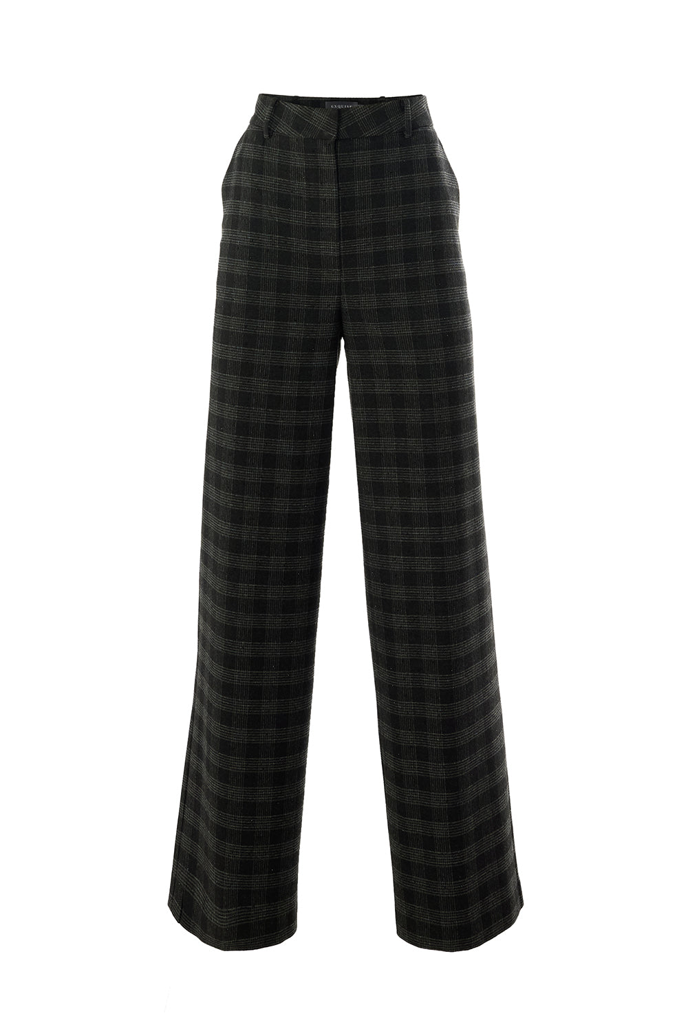 Emiliana Anthracite Check Pocketed Pants