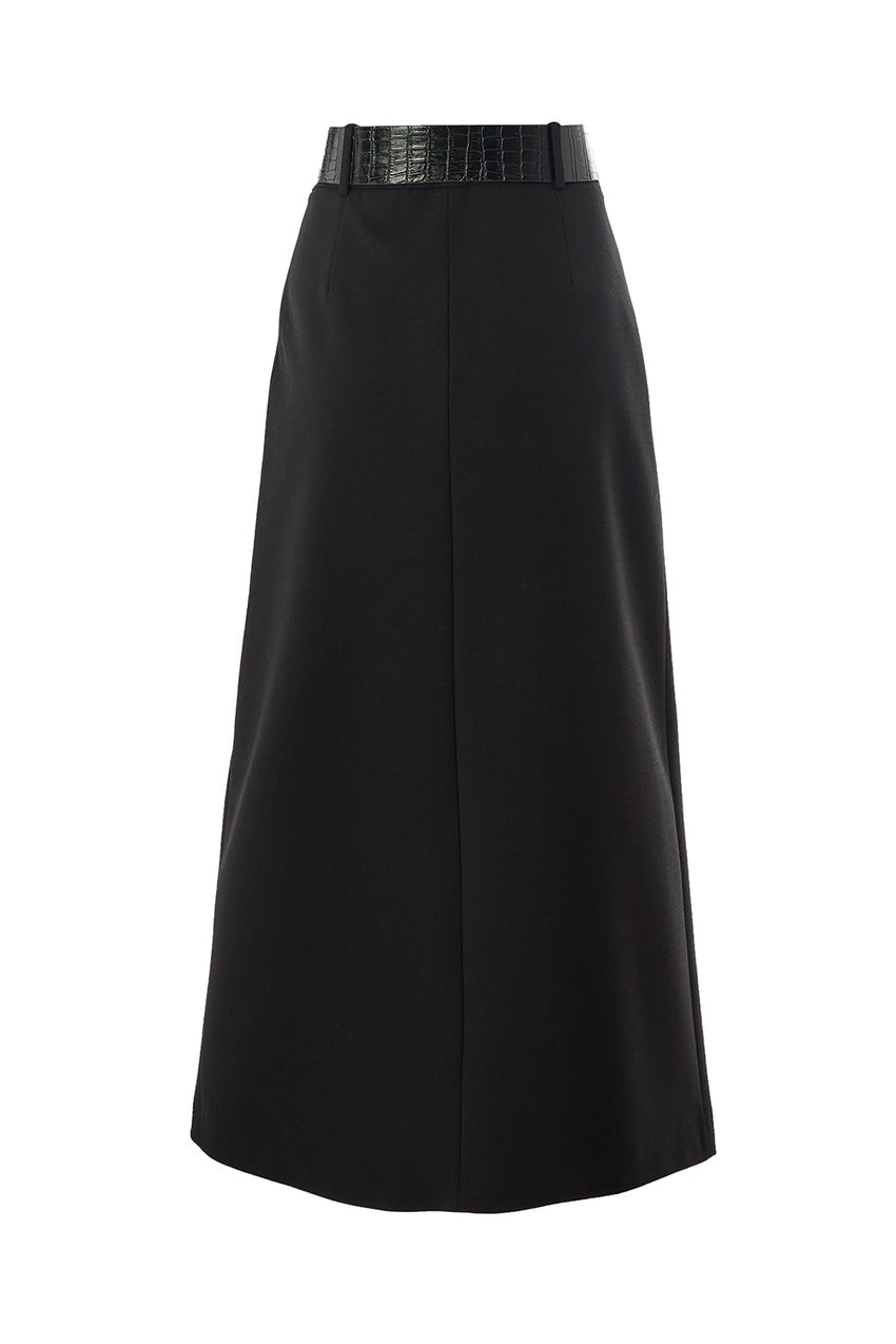 Arlette Belted Pocketed Skirt