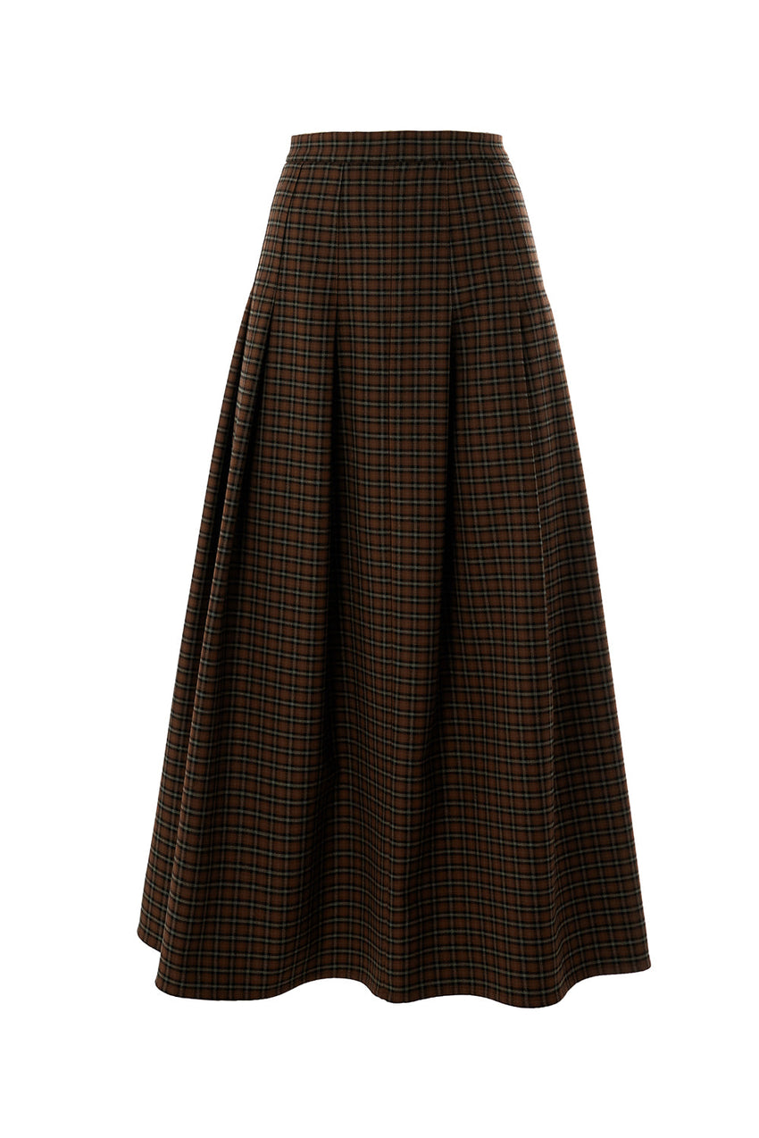 Zayla Checked Midi Skirt