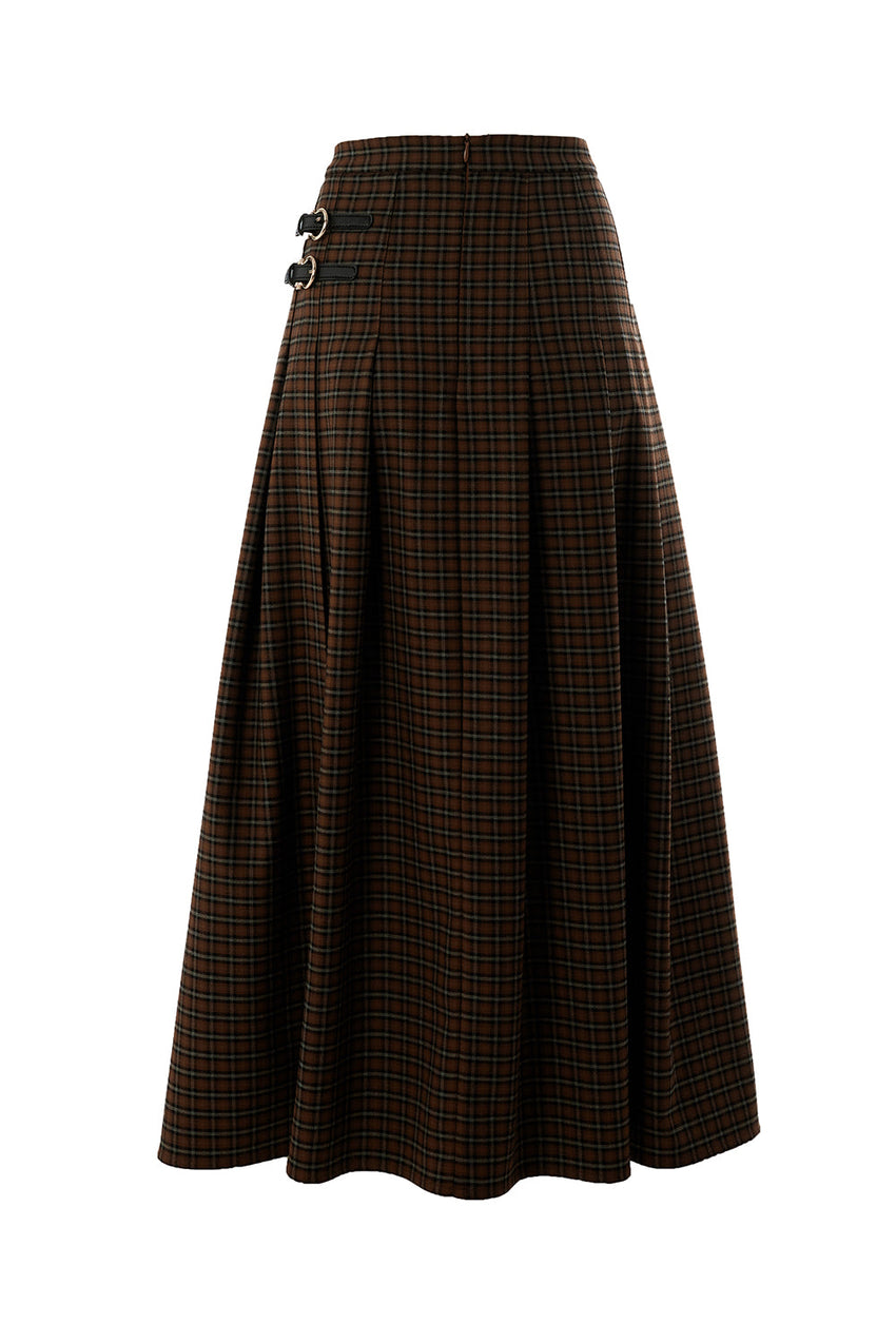 Zayla Checked Midi Skirt