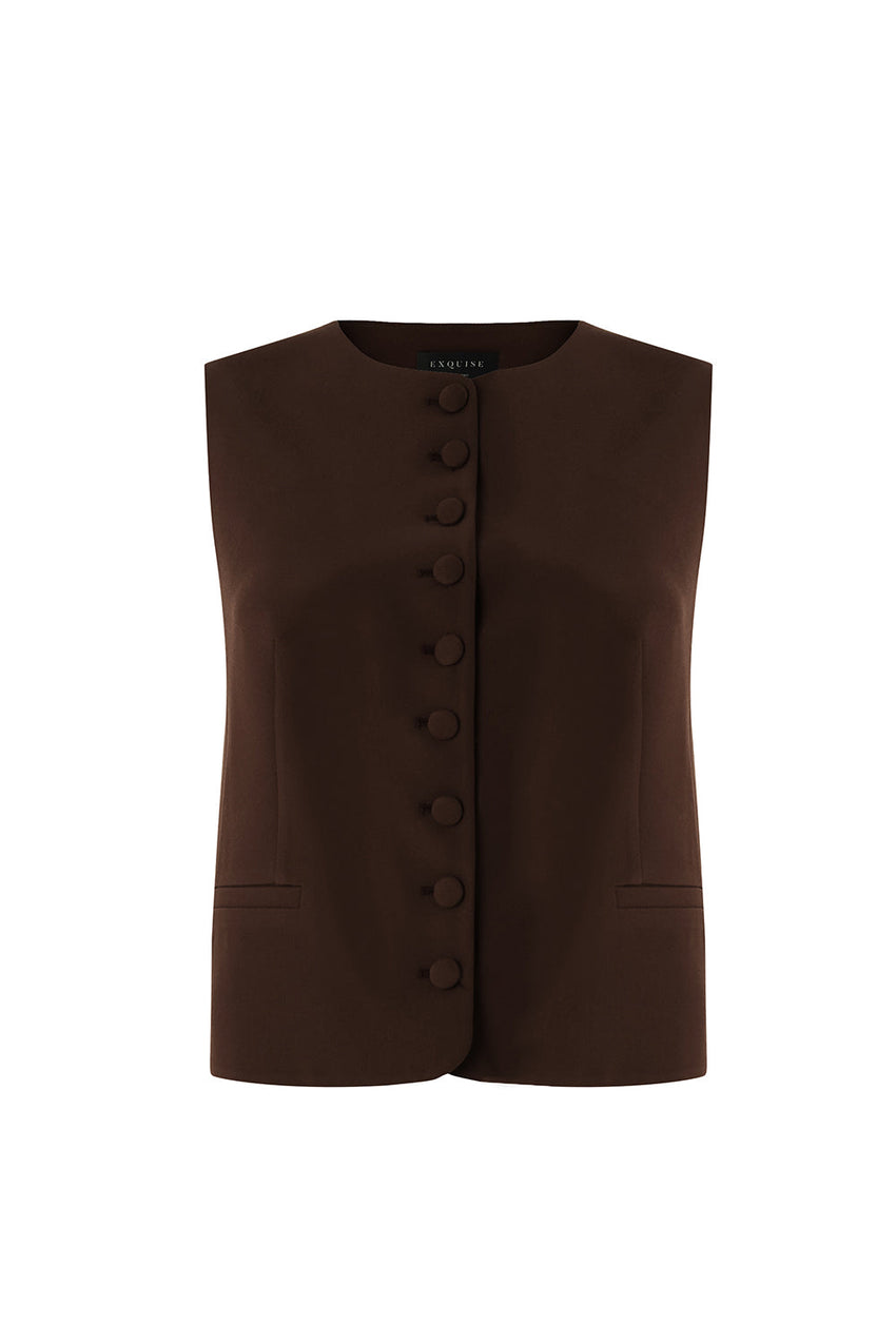Elowyn Sleeveless V-Neck Vest