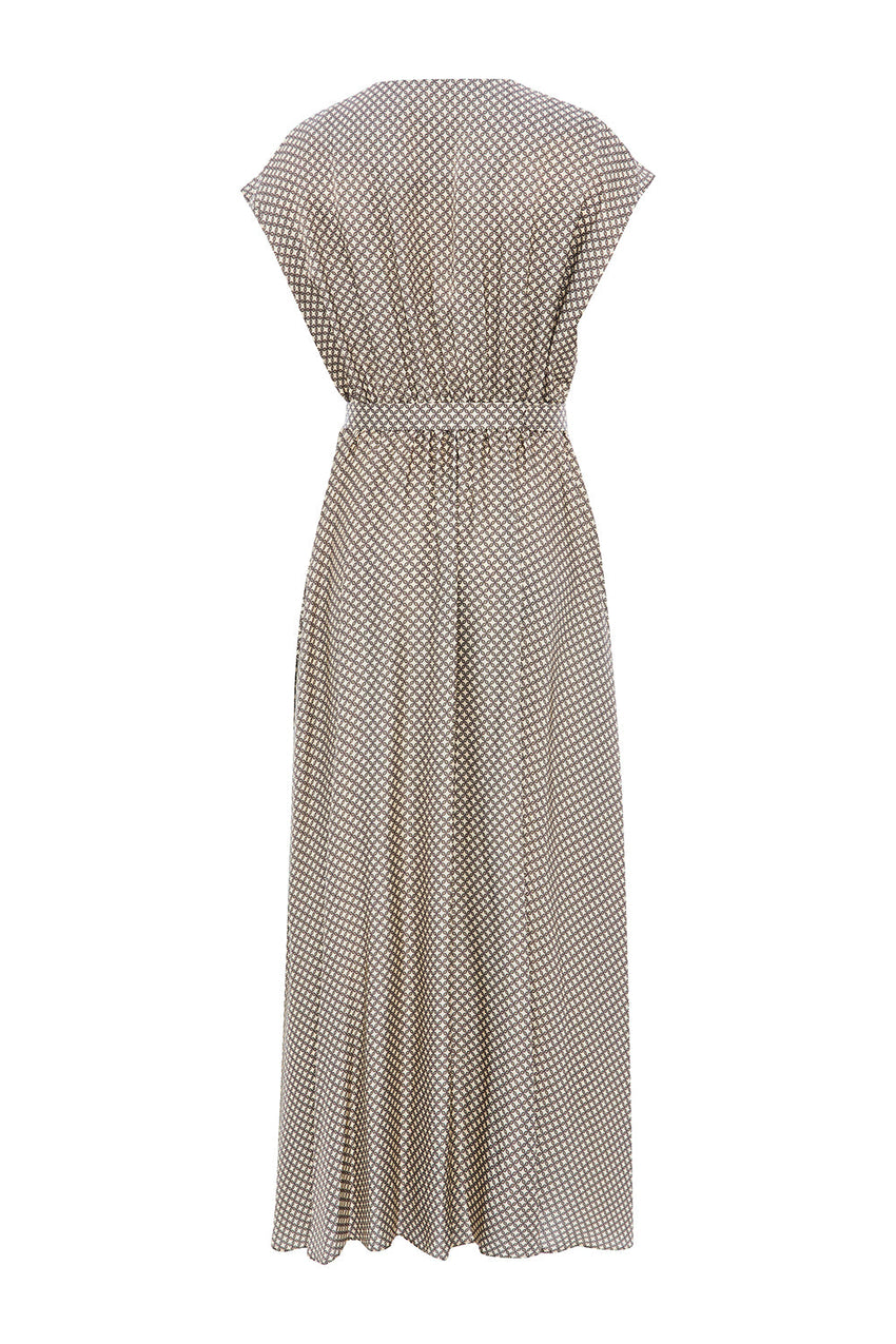 Leslie Geo Printed Cowl Neck Dress