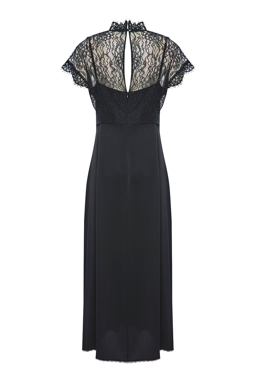 Iyla Lace Trim Crew Neck Dress