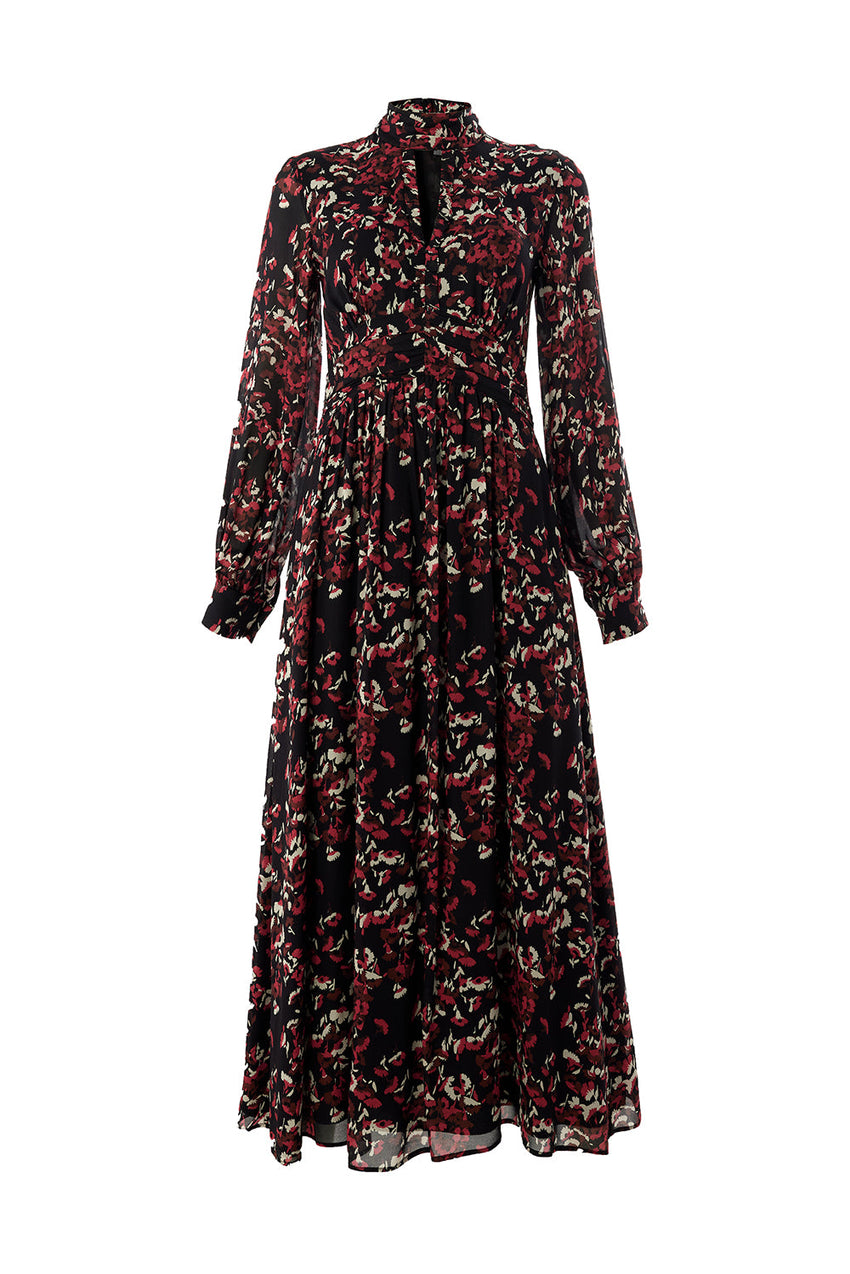 Erin Printed High Neck Maxi Dress