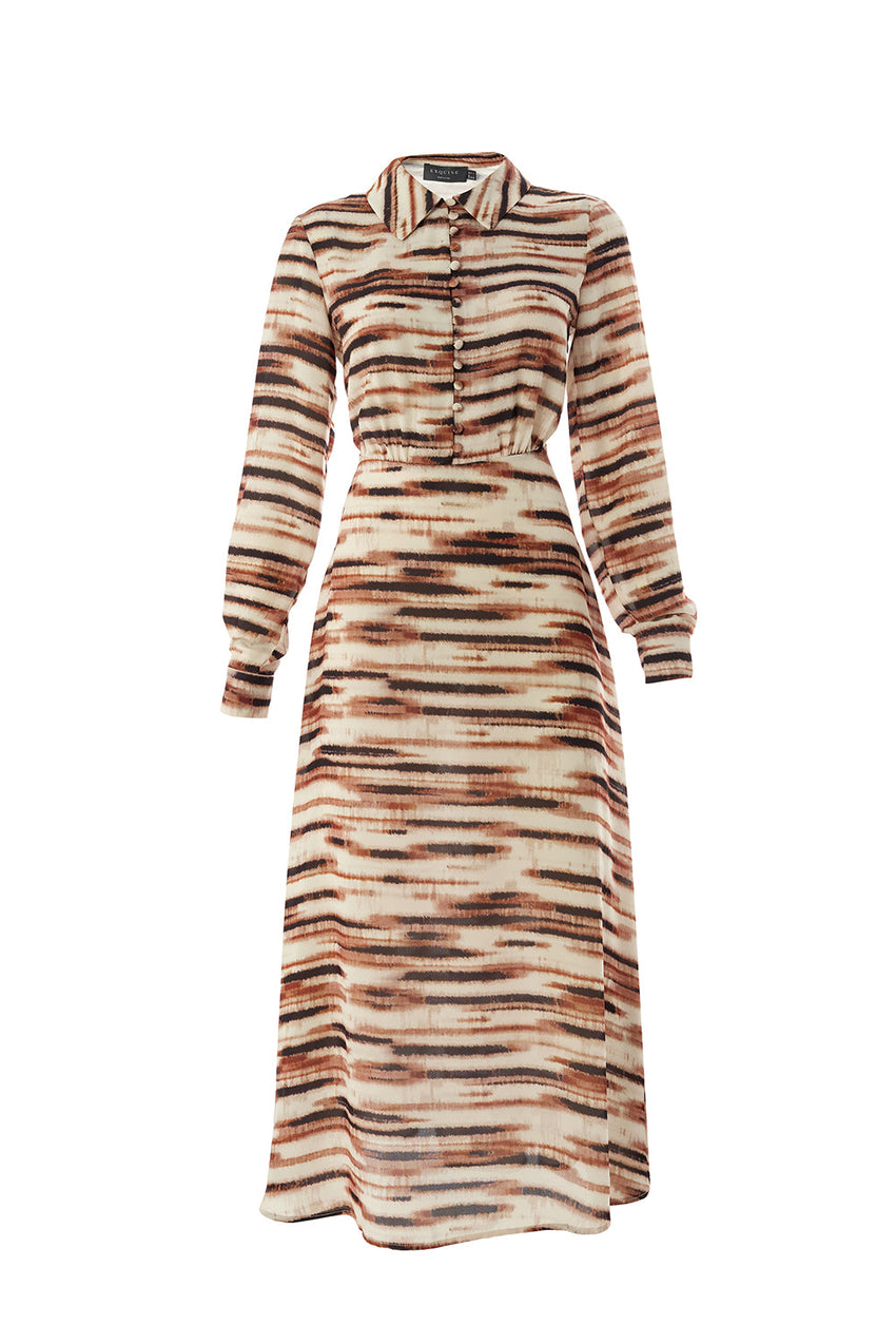Fallon Printed Chiffon Shirt Dress