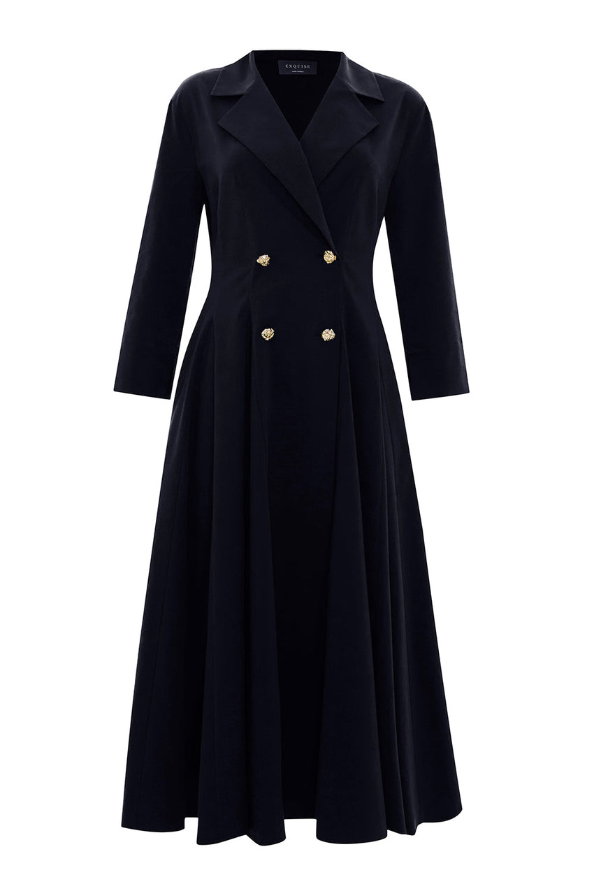 Estelle Pocketed Jacket Collar Dress