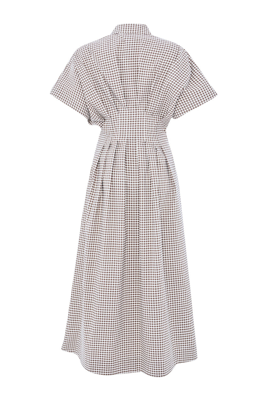 Dream Short Sleeve Poplin Pleated Shirt Dress
