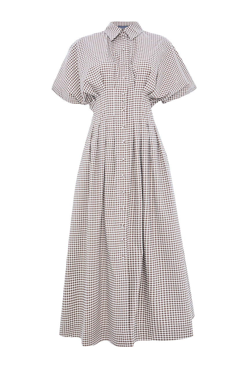 Dream Short Sleeve Poplin Pleated Shirt Dress