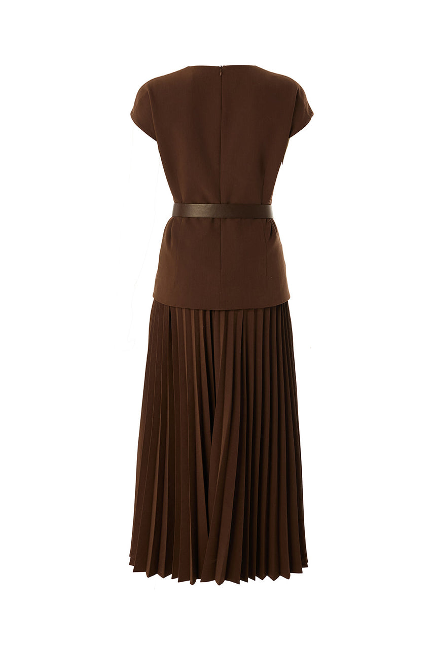 Jolie Sleeveless Pleated Dress