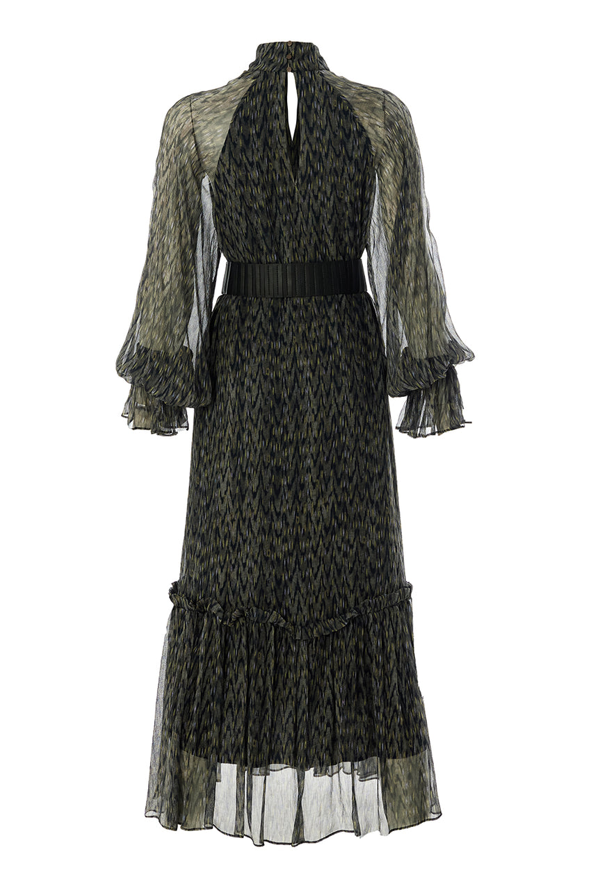 Zora Chiffon Midi Dress - MULTI COLOR