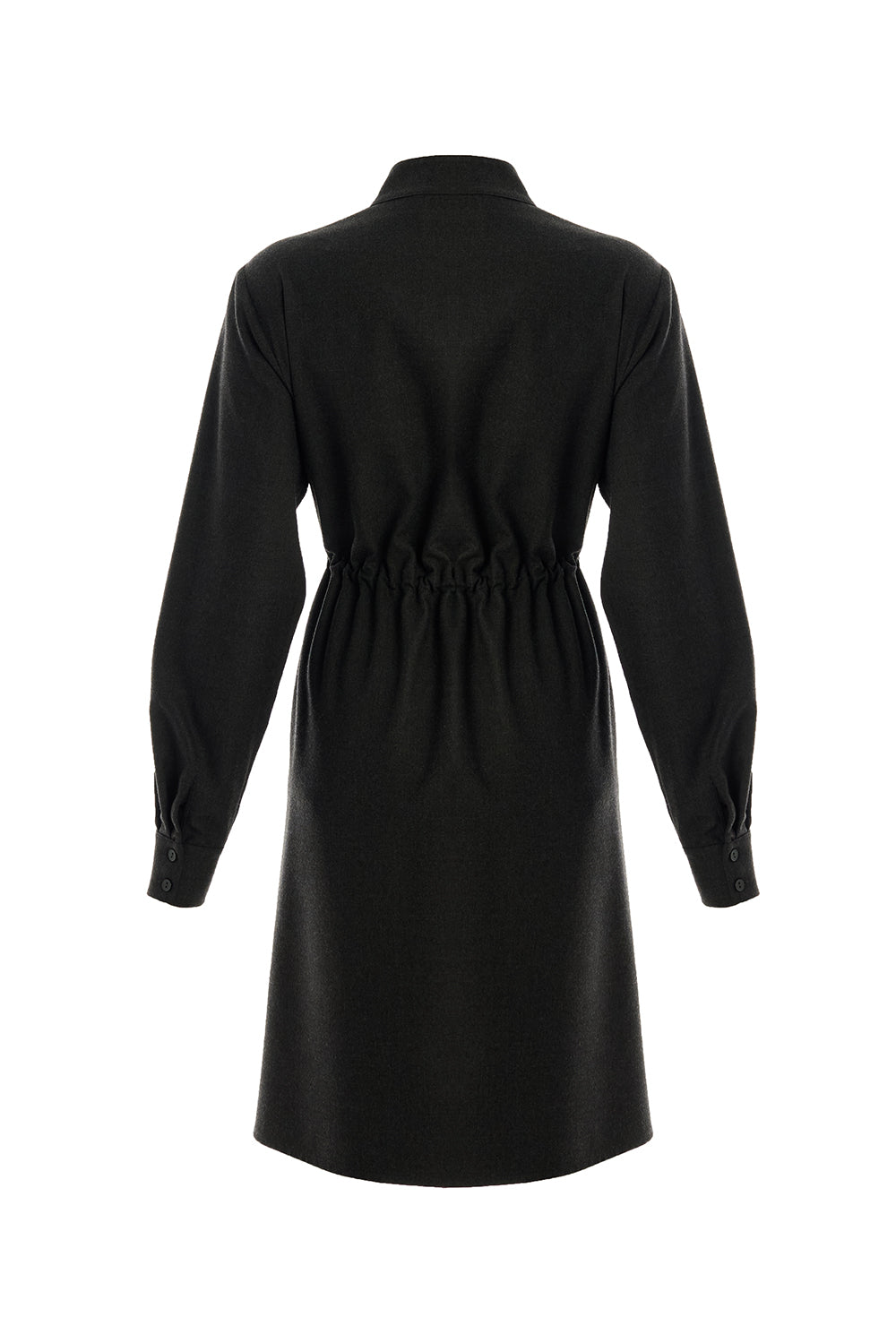 Denver Grey Long Sleeve High Neck Dress with Pockets