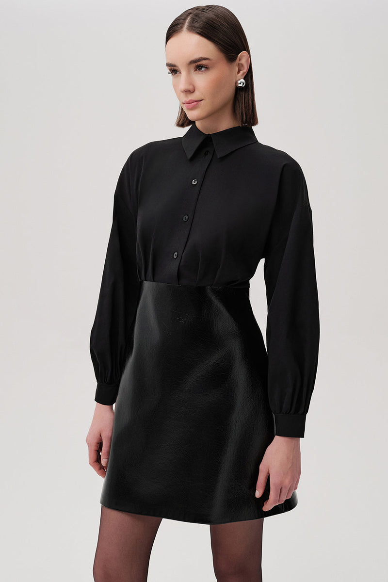 floreto mini dress black Fiori Mini Shirt Dress – Black 8 / Black