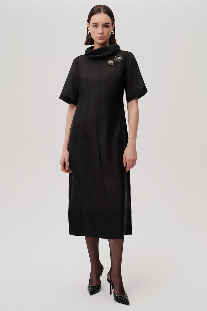 JailynLong Sleeve High Neck Dress