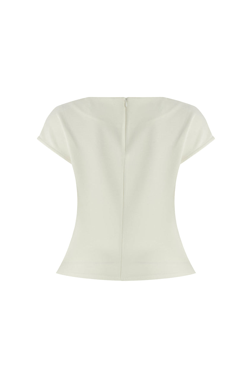 Scout Dropped Shoulder Boat Neck Knit Blouse