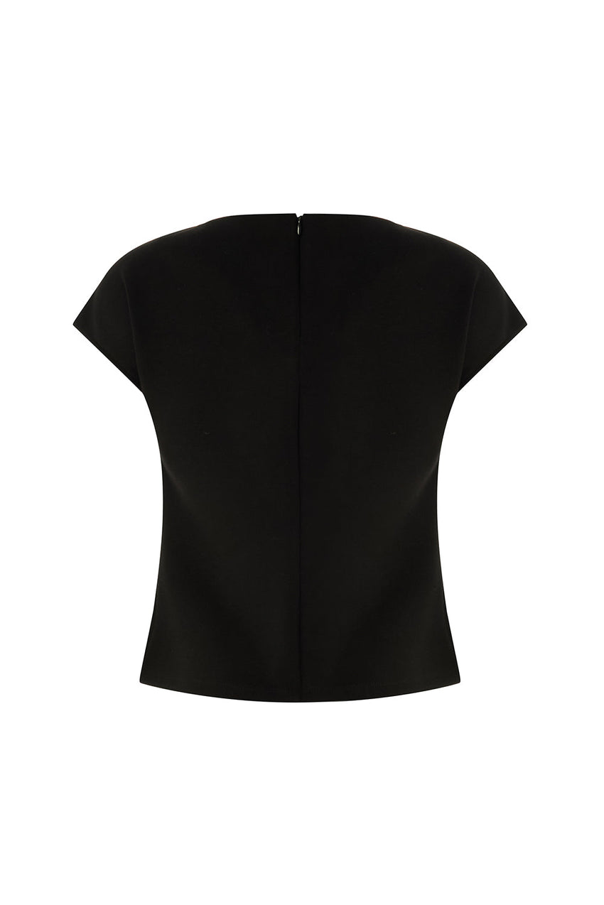 Scout Dropped Shoulder Boat Neck Knit Blouse