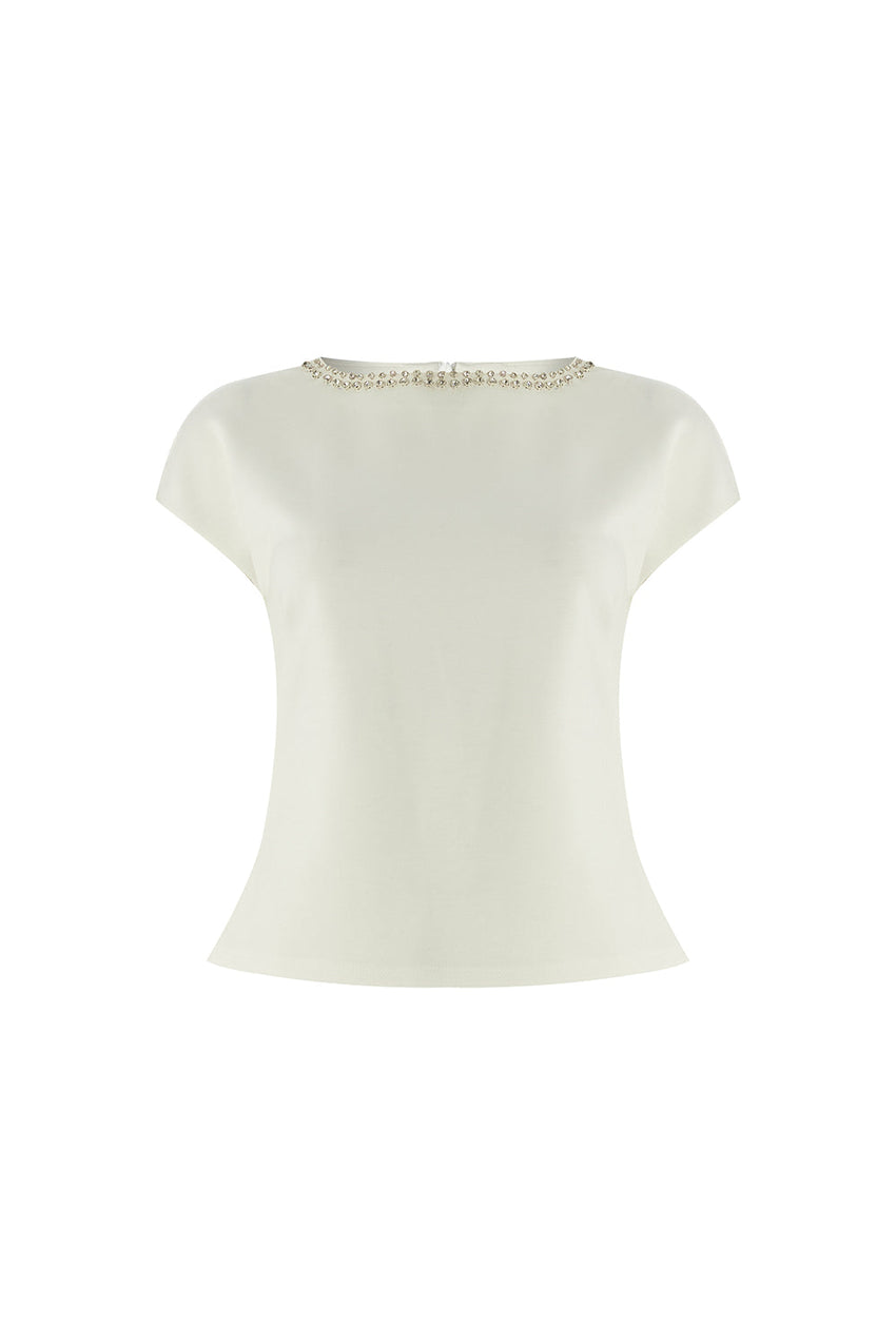 Scout Dropped Shoulder Boat Neck Knit Blouse