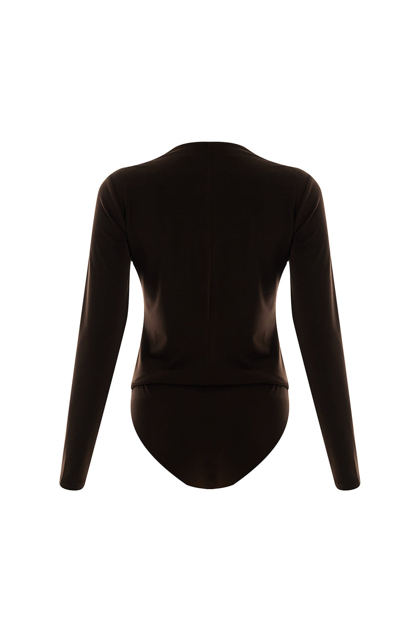 Meilani V-Neck Long Sleeve Knit Bodysuit