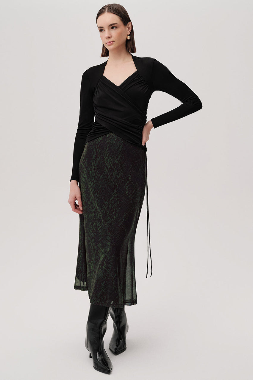 Summer Draped Front Knit Blouse
