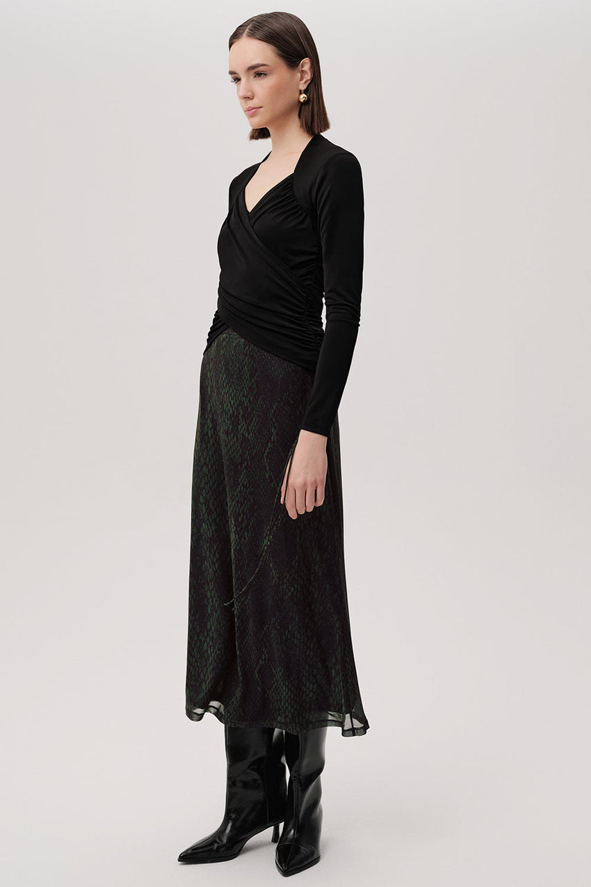 Summer Draped Front Knit Blouse