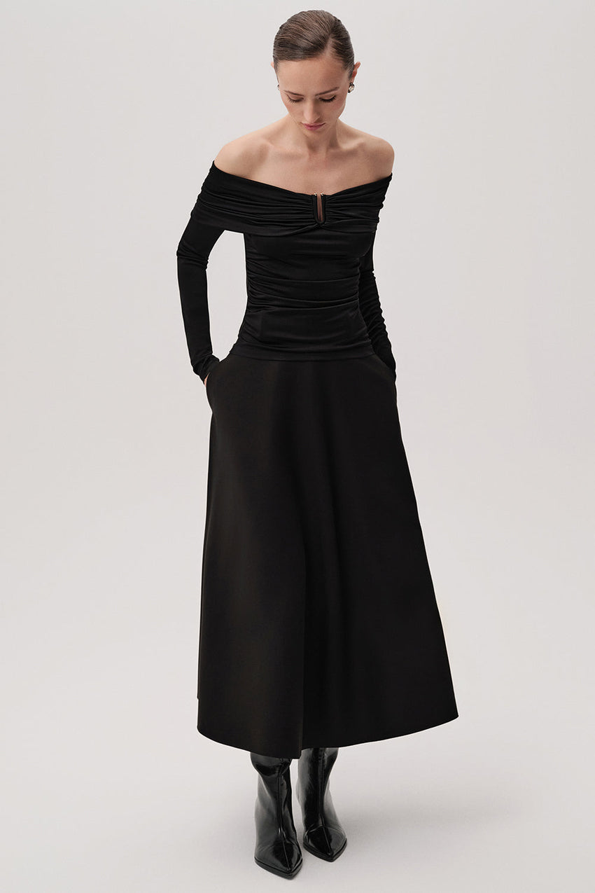 Jasmyn Draped Sleeveless V-Neck Knit Blouse