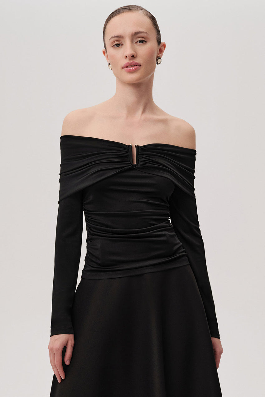 Jasmyn Draped Sleeveless V-Neck Knit Blouse