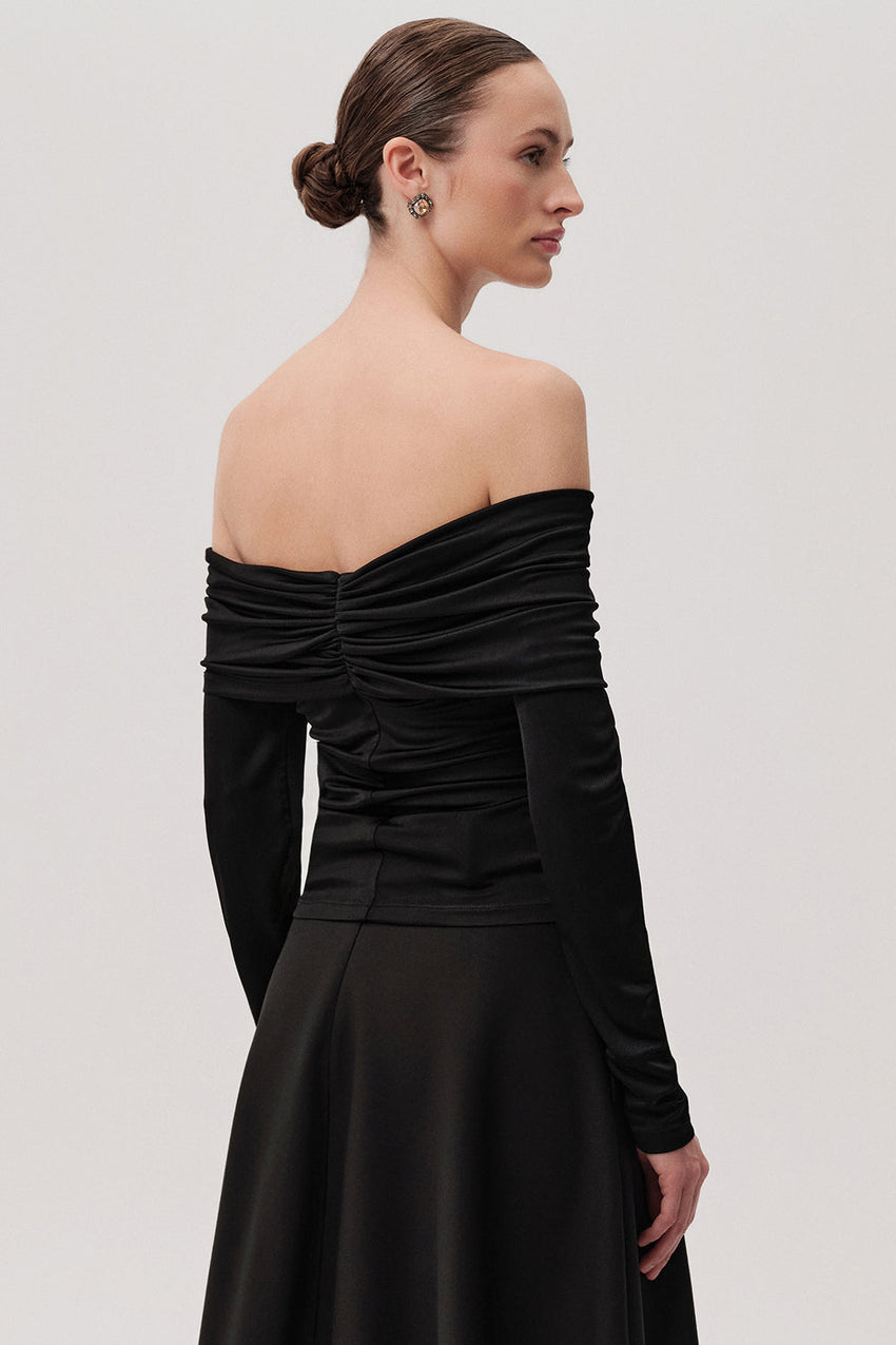 Jasmyn Draped Sleeveless V-Neck Knit Blouse