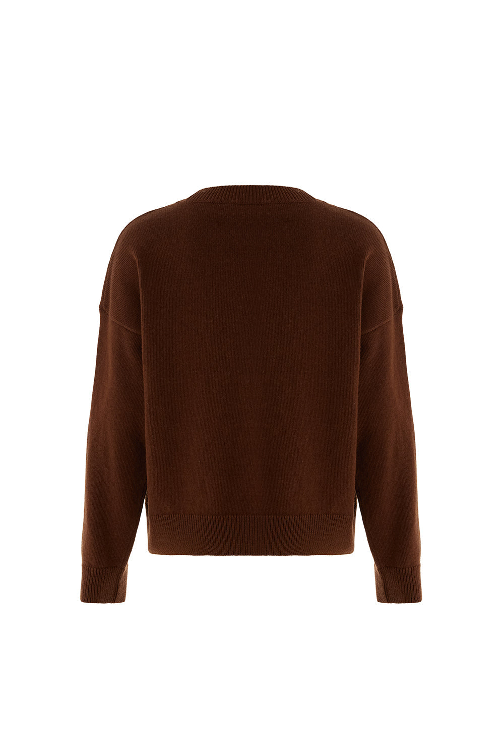 Emmeline Brown Wool Crew Neck Sweater