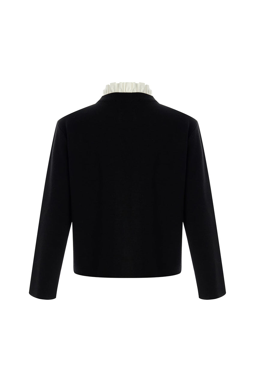Kamilah Removable Collar Crew Neck Cardigan
