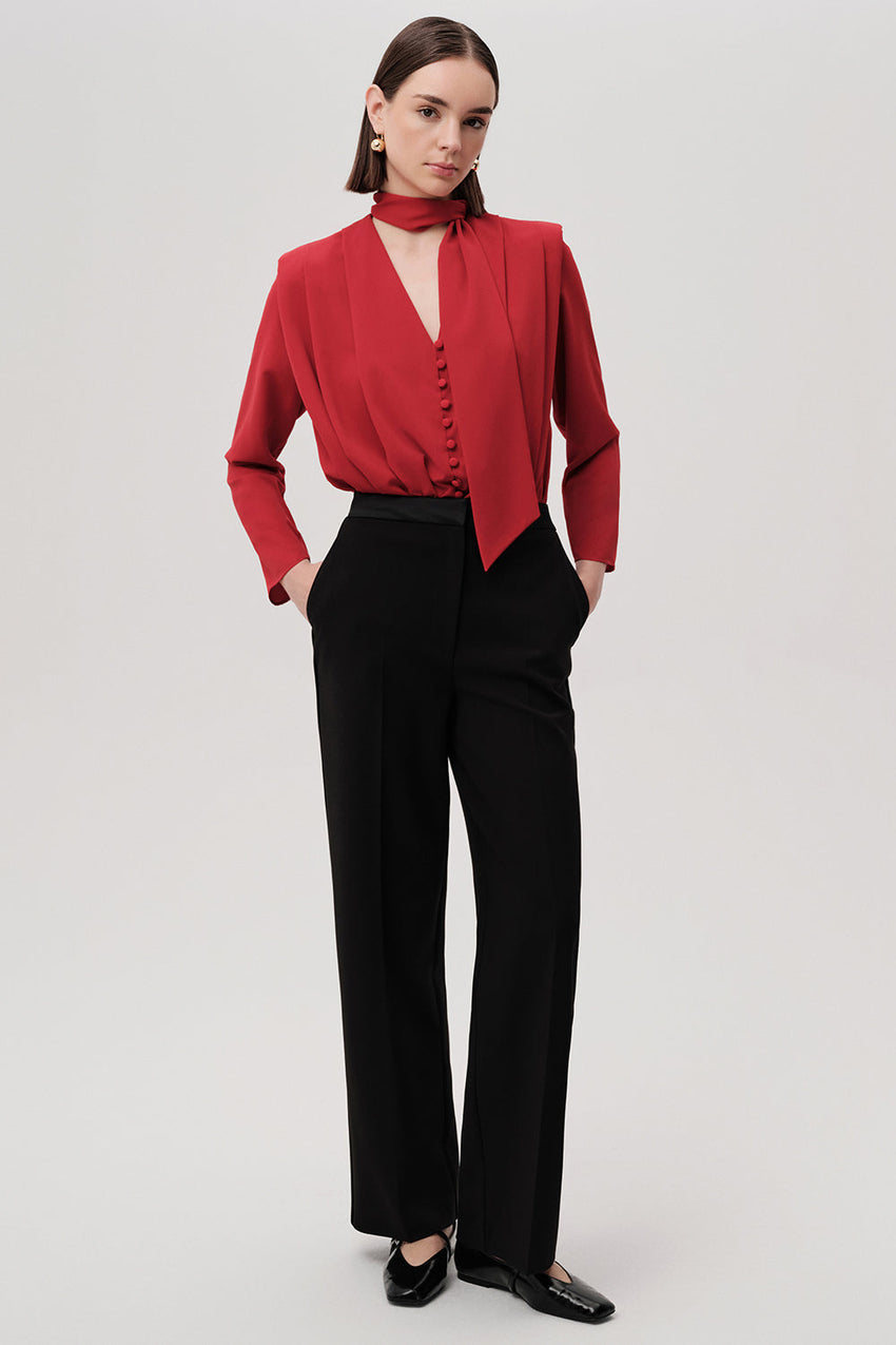 Ida Black Tailored Pocketed Pants