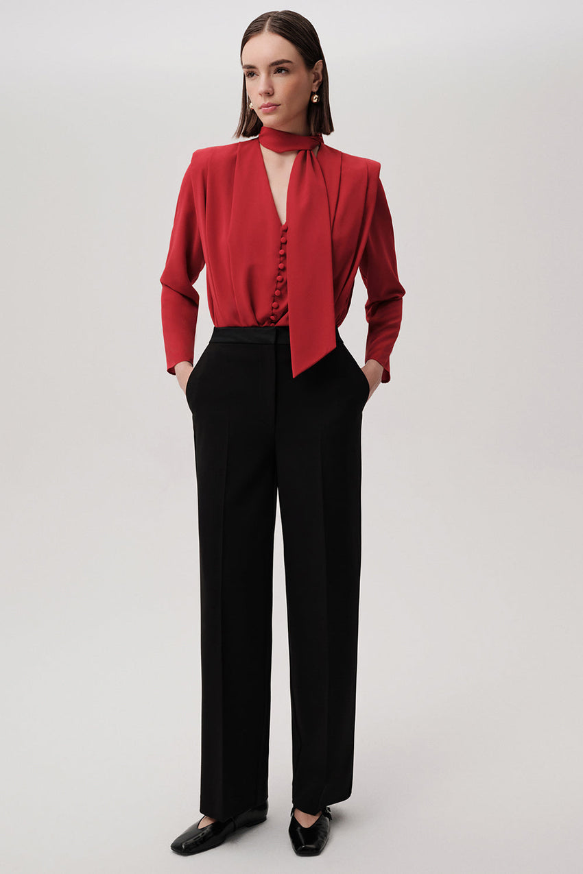 Ida Black Tailored Pocketed Pants