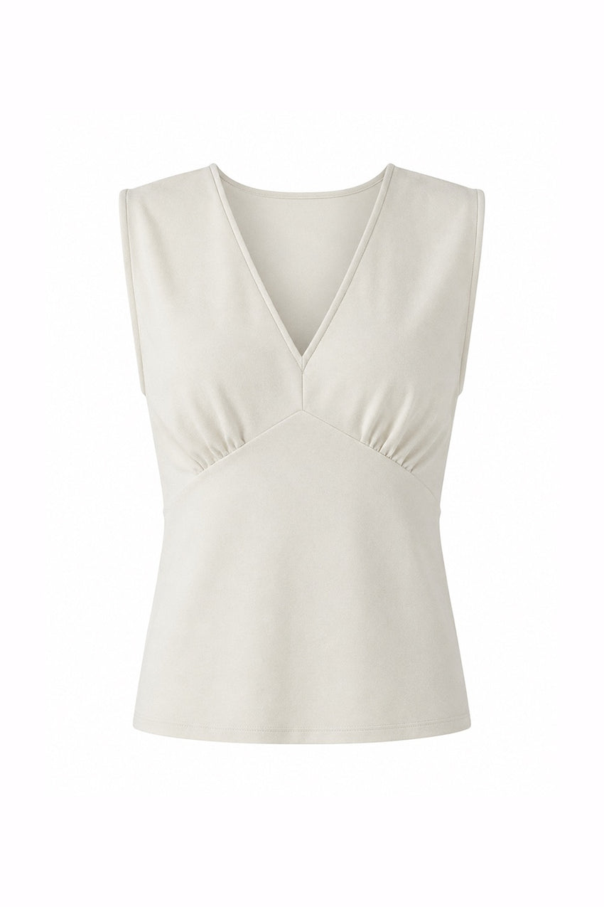 Baylor Sleeveless Knit Blouse - Ecru