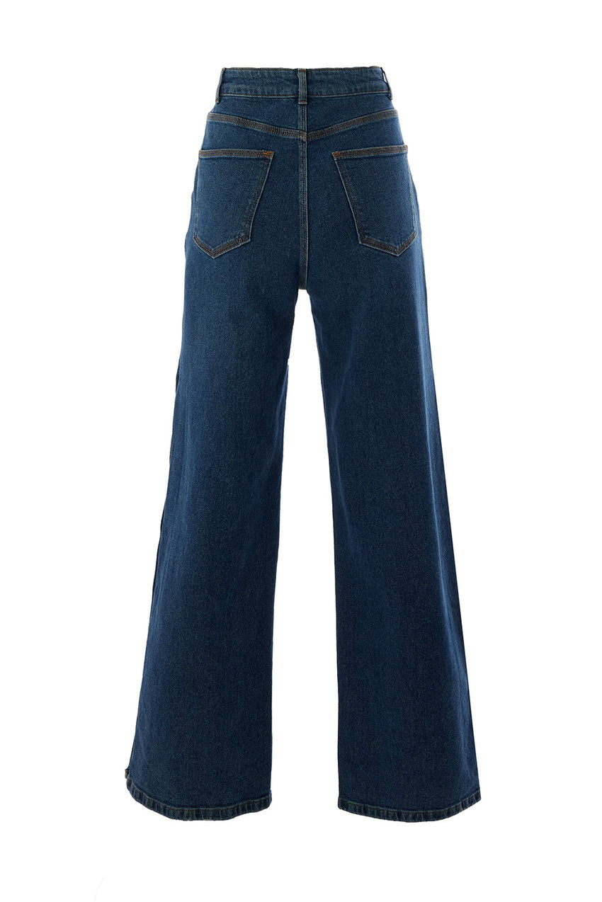 Aubrielle Dark Denim Jeans with Pockets