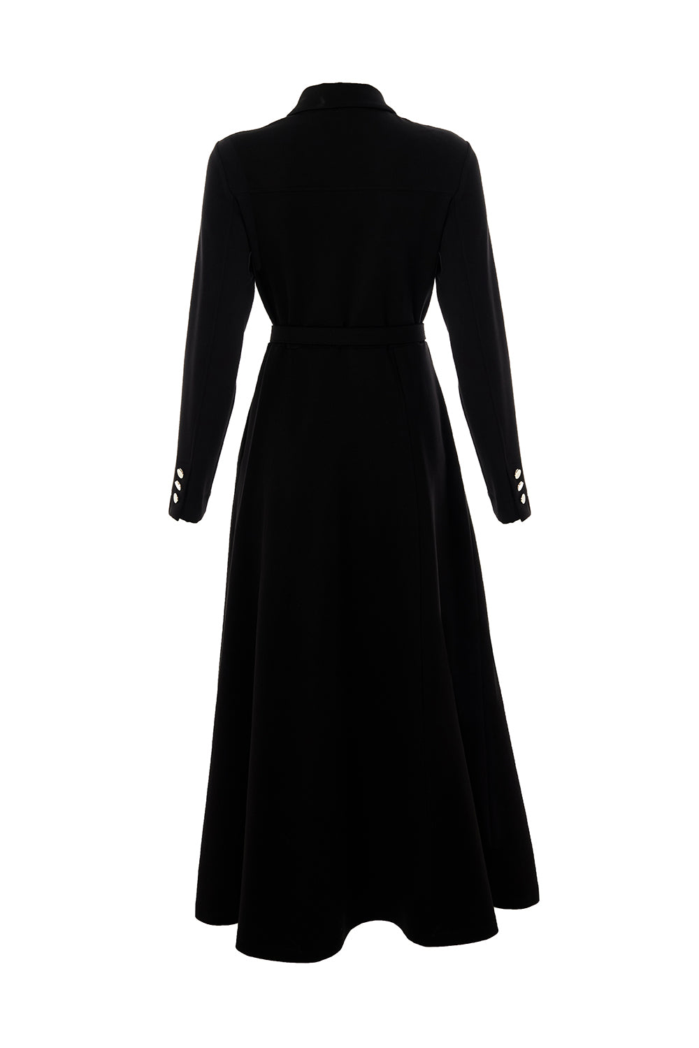 Georgina Long Sleeve Shirt Collar Knit Dress with Pockets