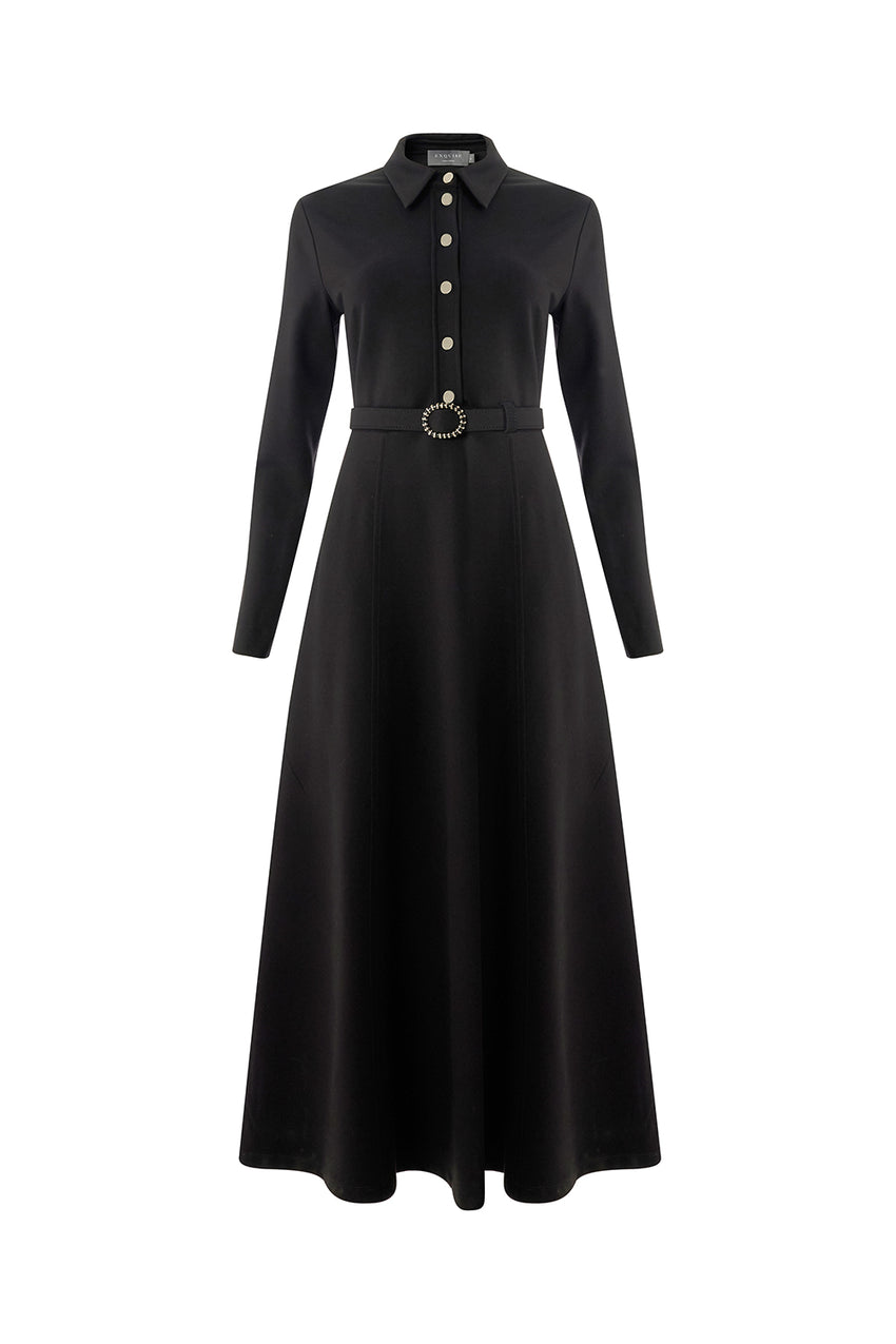 Georgina K.Midi Dress - BLACK