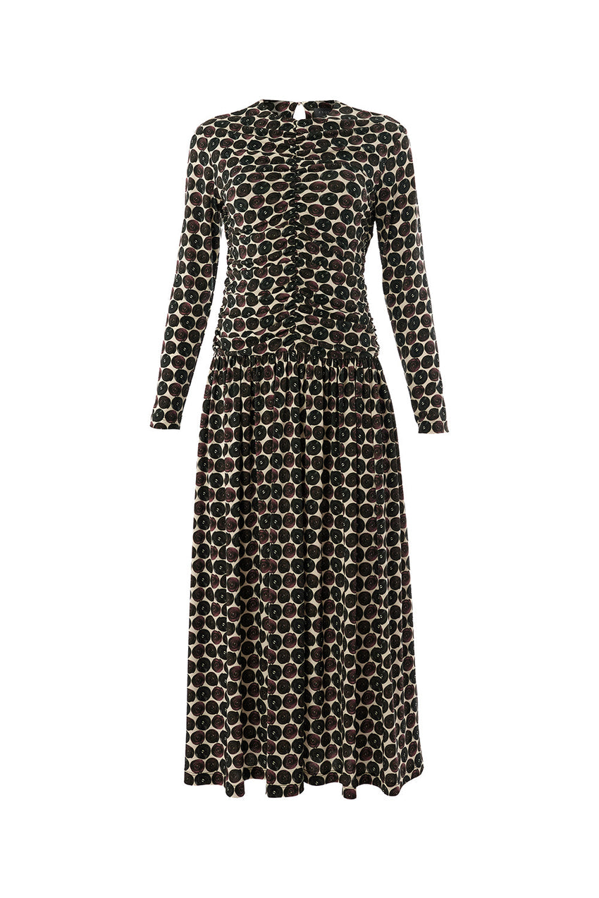 Janiyah Geo Print Long Sleeve Crew Neck Knit Dress
