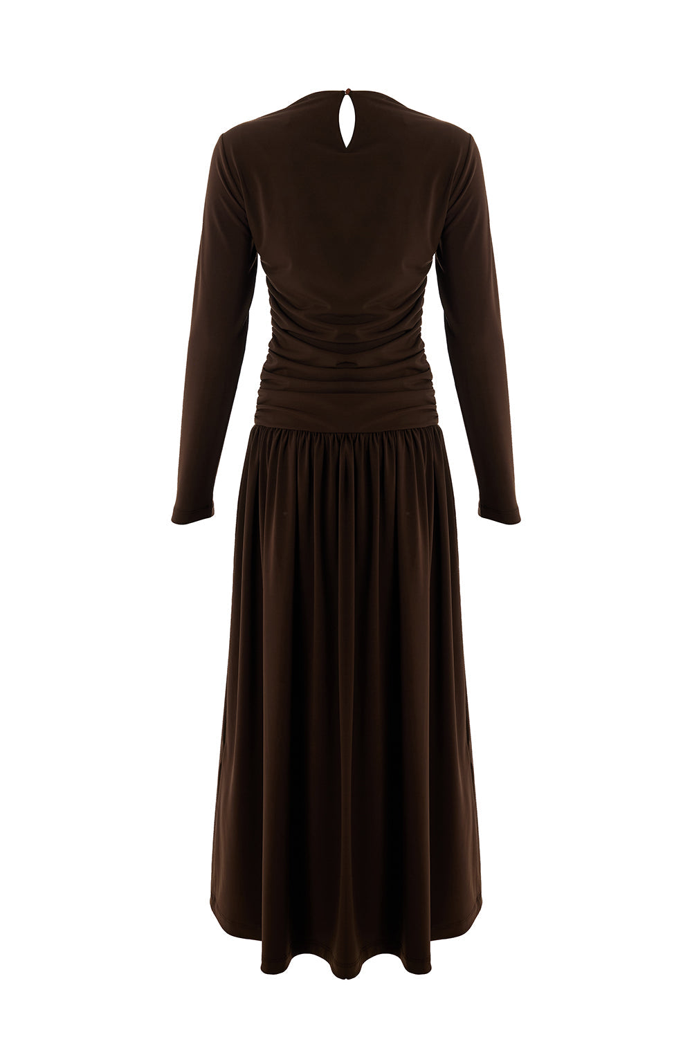 Melany Brown Long Sleeve V-Neck Knit Dress