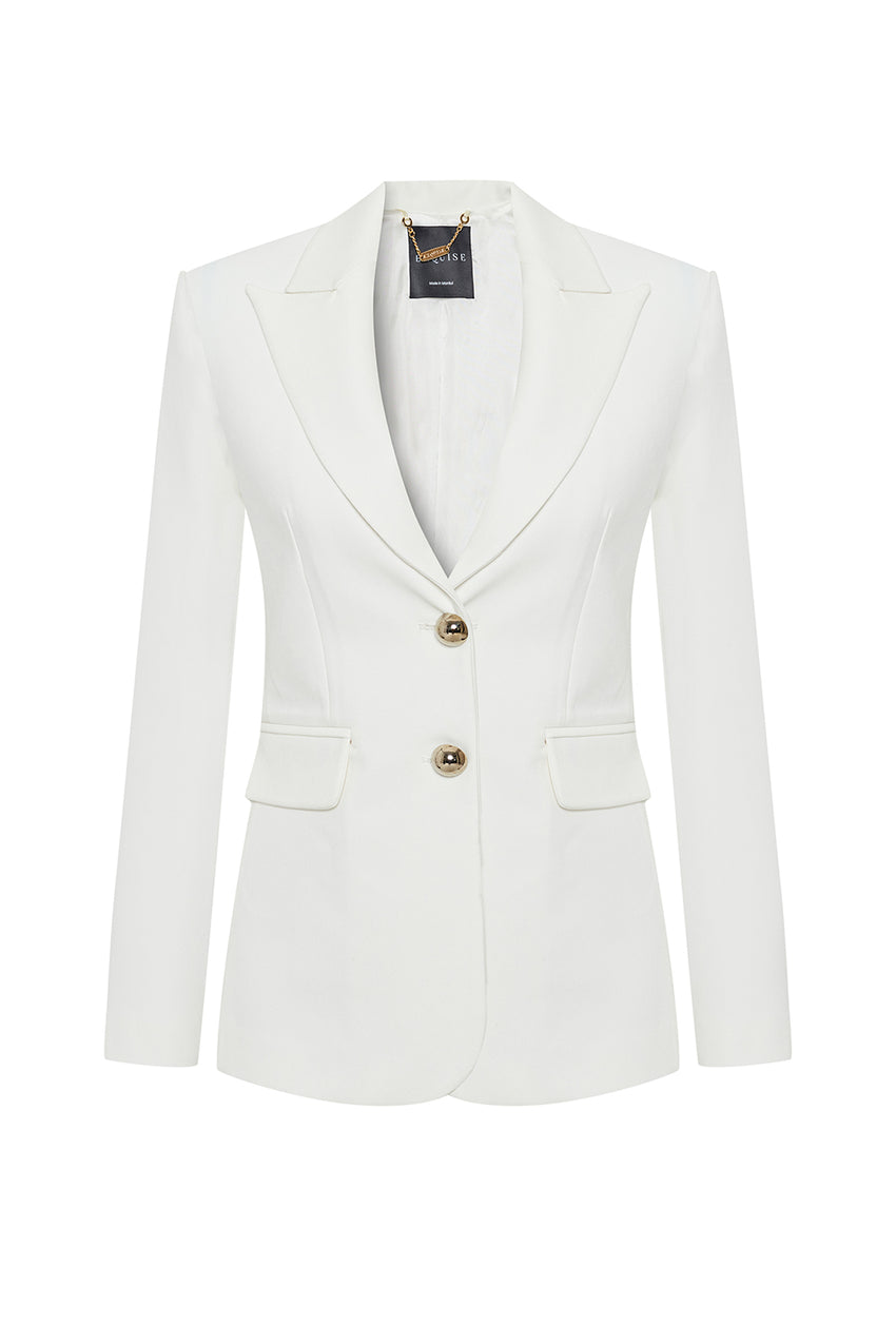 River Fitted Blazer - WHITE