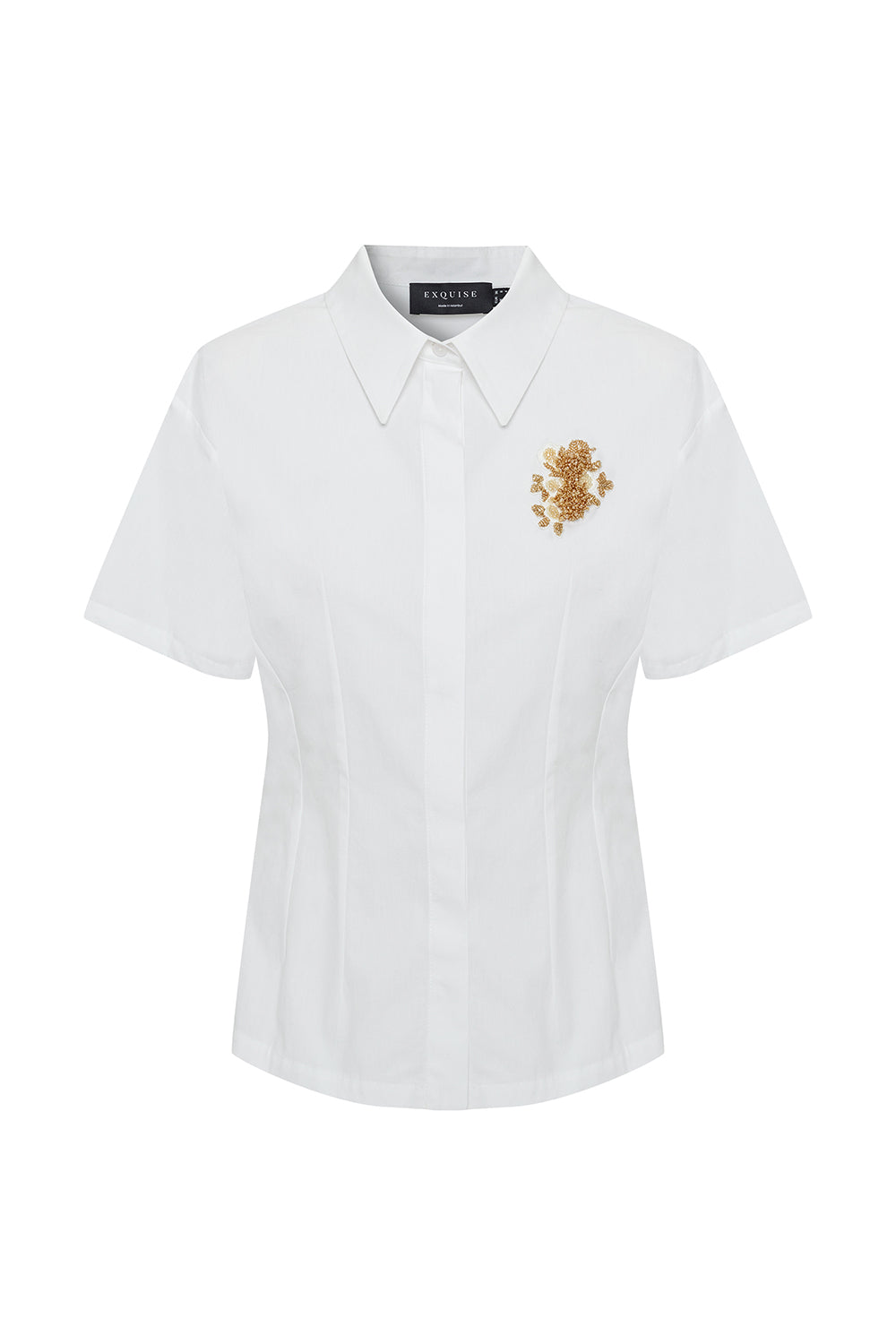 Mary Cotton Poplin Shirt - WHITE