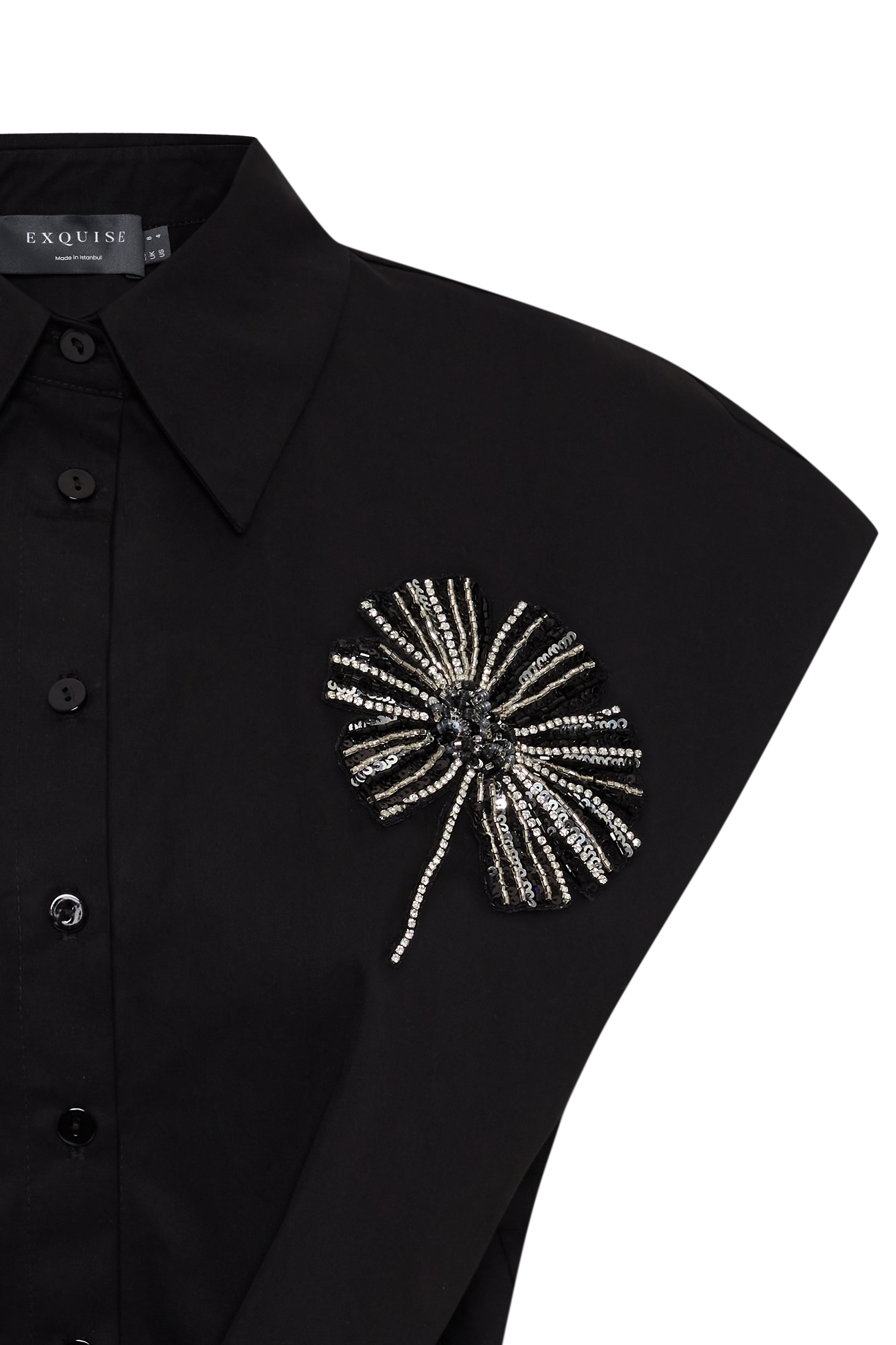 Kimberly Embellished Shirt - BLACK